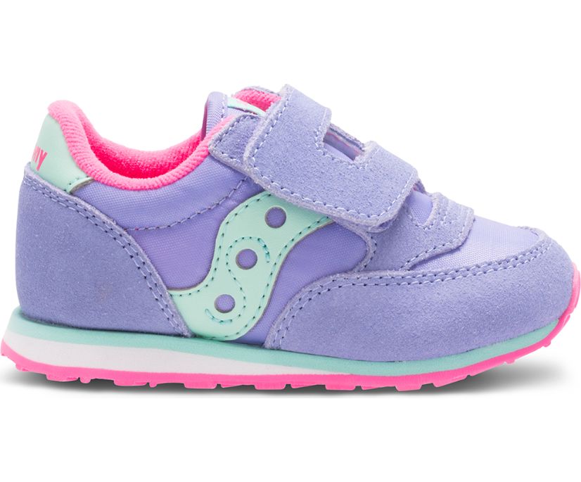 Kids\' Saucony Baby Jazz Hook & Loop Sneakers Purple / Mint | Singapore 715DFMN